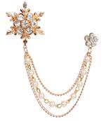 White crystal brooch