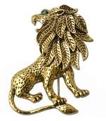 Green crystal brooch