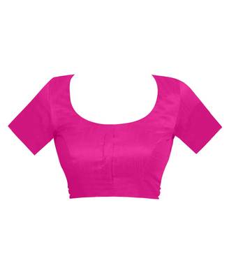 Rani Pink Woven Cotton Silk Saree With Blouse 4