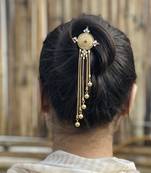 Gold Tone Handcrafted Hairpin With Tassels