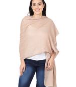 Camel Light Brown Super Fine Soft Women's Viscose & Wool Pashmina Scarf
