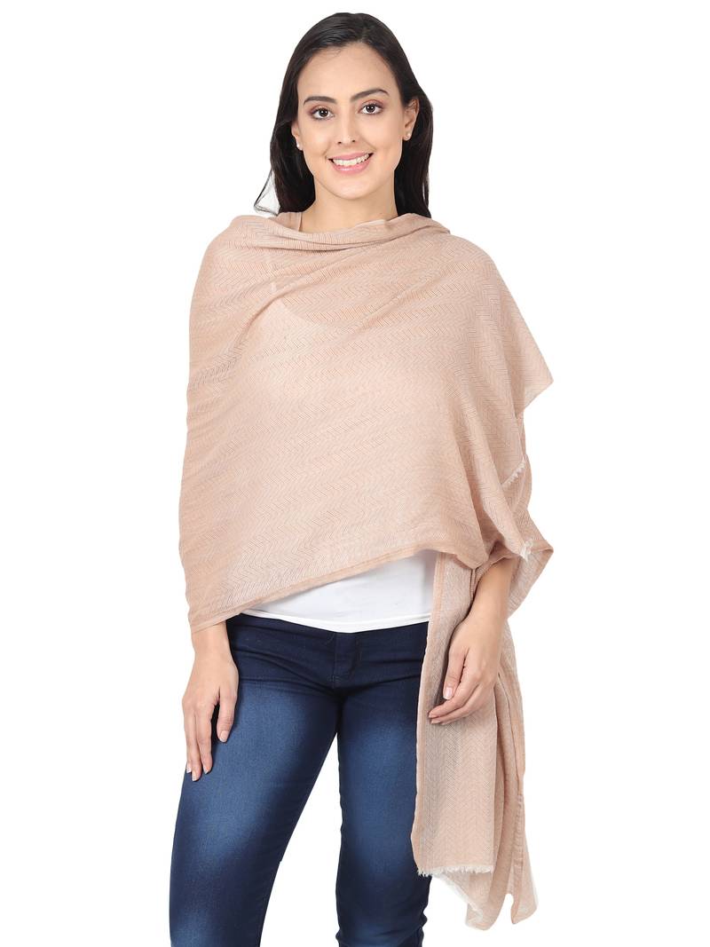 Camel Light Brown Super Fine Soft Women's Viscose & Wool Pashmina Scarf