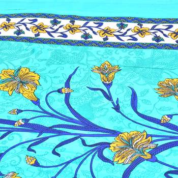 Multicolor  Cotton  Traditional King Size Double Bed Sheet With 2 Pillow Covers 4