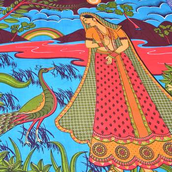 Multicolor  Cotton  Traditional King Size Double Bed Sheet With 2 Pillow Covers 3