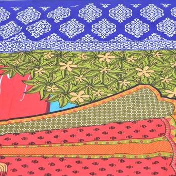 Multicolor  Cotton  Traditional King Size Double Bed Sheet With 2 Pillow Covers 4