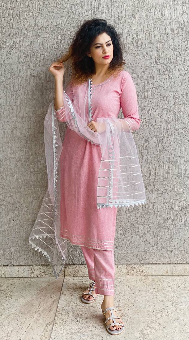 light pink kuri -pant set