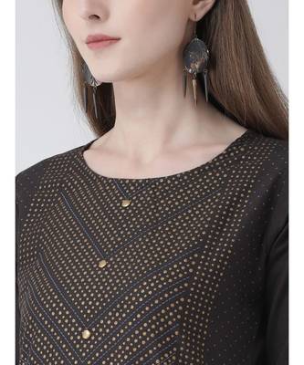 Women's Grey Cotton A-line Kurta 5