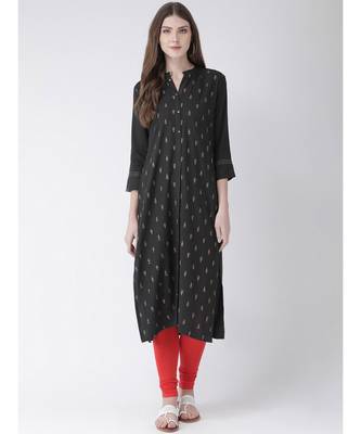 Women's Grey Rayon Straight Kurta 1