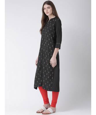 Women's Grey Rayon Straight Kurta 2