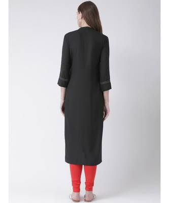 Women's Grey Rayon Straight Kurta 3