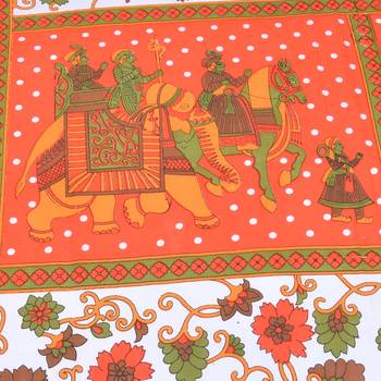 The Kanha 100% Cotton Rajasthani Print 200 Tc Double Bedsheet With 2 Pillow Covers, King Size 4