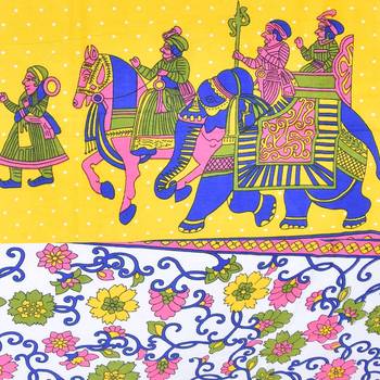 The Kanha 100% Cotton Rajasthani Print 200 Tc Double Bedsheet With 2 Pillow Covers, King Size 4
