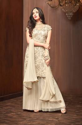Off-white sequins net salwar 1