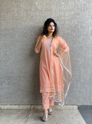 Peach Kurti  Pant Set 2