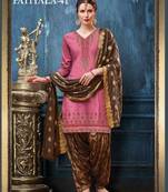 Pink embroidered satin salwar