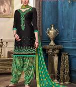 Black embroidered satin salwar