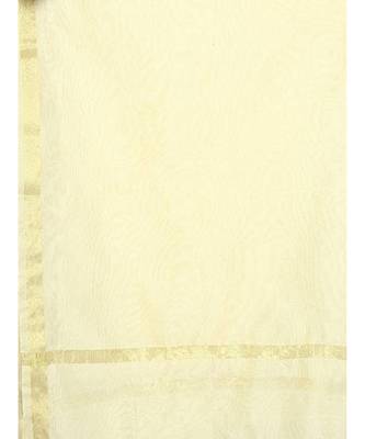 cream   Cotton Chandei Dupatta With Zari Border 3