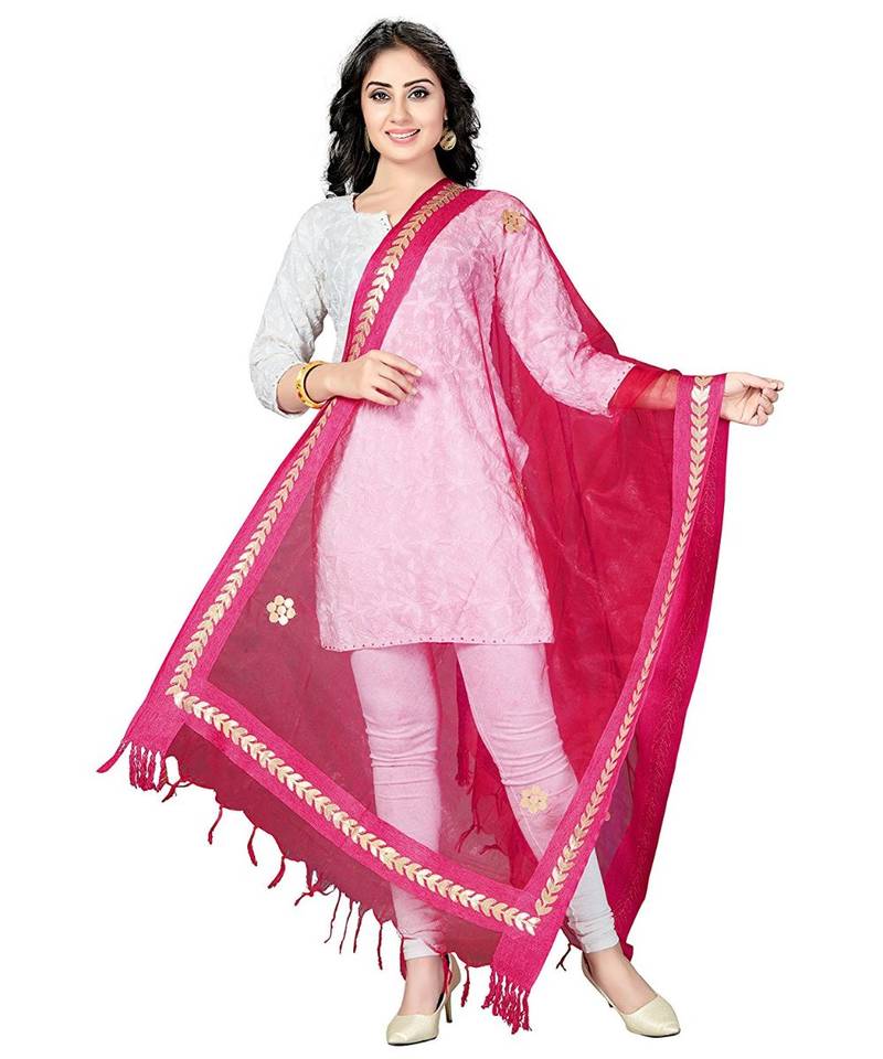 magenra  Self Designz Tissue Dupatta with Gota Patti Work