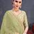 Olive Embroidered Organza Saree With Blouse