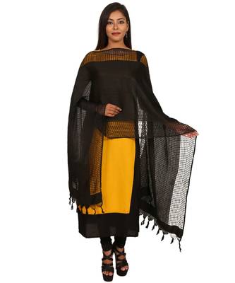 black  Self Designz Silk Dupatta 1