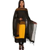 black  Self Designz Silk Dupatta