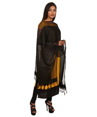 black  Self Designz Silk Dupatta 2