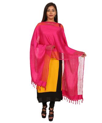 magenta  Self Designz Silk Dupatta 1