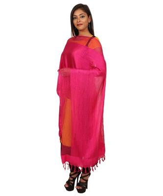 magenta  Self Designz Silk Dupatta 3