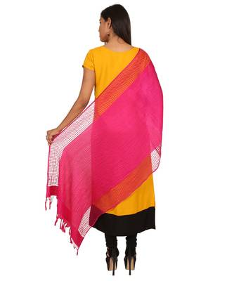 magenta  Self Designz Silk Dupatta 4