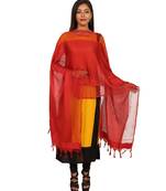 red  Self Designz Silk Dupatta