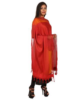 red  Self Designz Silk Dupatta 2
