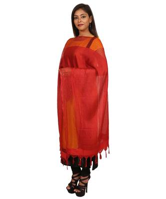 red  Self Designz Silk Dupatta 3