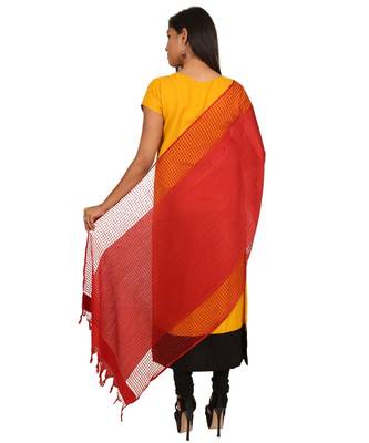 red  Self Designz Silk Dupatta 4