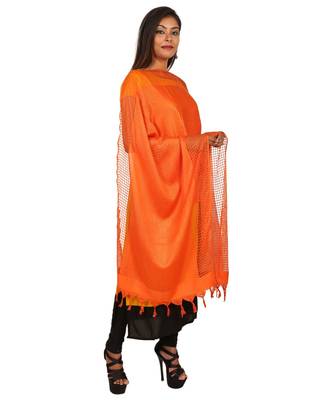 orange  Self Designz Silk Dupatta 2