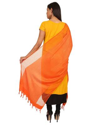 orange  Self Designz Silk Dupatta 4
