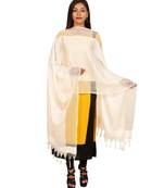 cream  Self Designz Silk Dupatta