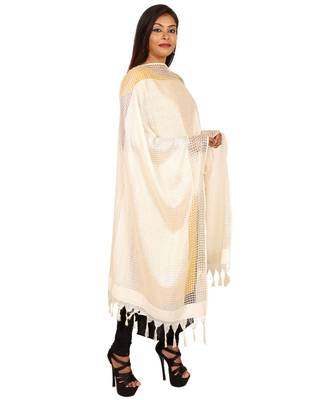cream  Self Designz Silk Dupatta 2