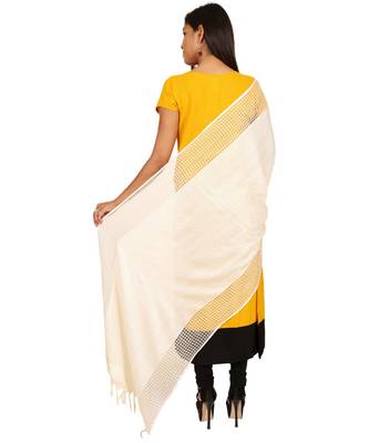 cream  Self Designz Silk Dupatta 4