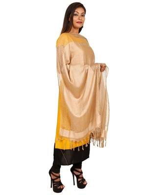 beige  Self Designz Silk Dupatta 2