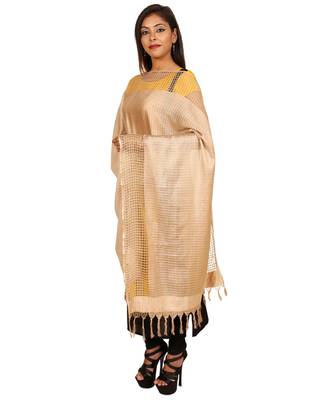 beige  Self Designz Silk Dupatta 3