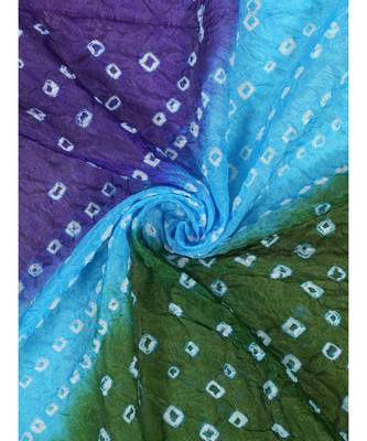 multicolor  Silk Bandhej Dupatta With Gotta Patti Border 5