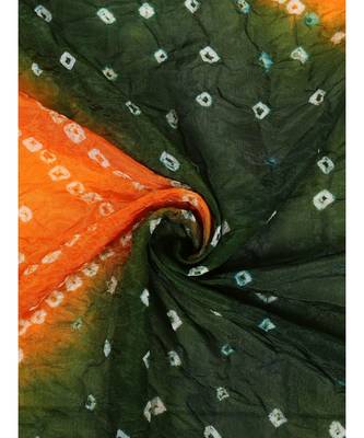 multicolor  Silk Bandhej Dupatta With Gotta Patti Border 5
