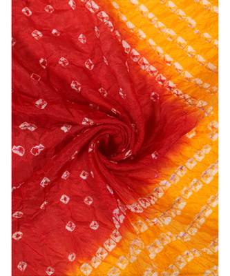 multicolor  Silk Bandhej Dupatta With Gotta Patti Border 5