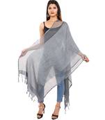 grey   Self Designz Silk Dupatta