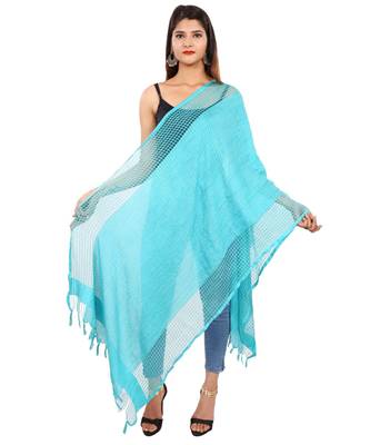 blue   Self Designz Silk Dupatta 1