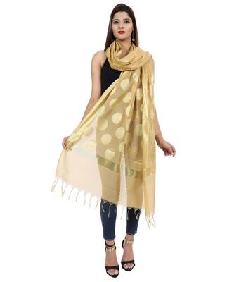 beige  Banarasi Silk Booti & Jaal Dupatta 3