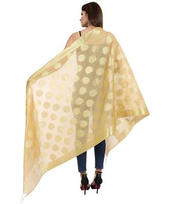 beige  Banarasi Silk Booti & Jaal Dupatta 4