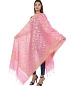pink  Banarasi Silk Booti & Jaal Dupatta