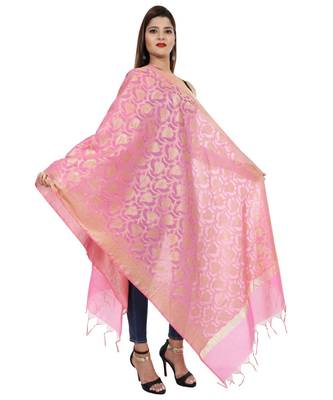 pink  Banarasi Silk Booti & Jaal Dupatta 2
