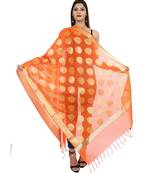orange  Banarasi Silk Booti & Jaal Dupatta